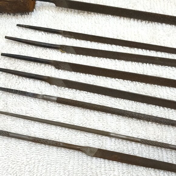 Precision Metal Needle Triangle Flat Files Mechanic Jewelry Handmade Handle VTG - Picture 6 of 9